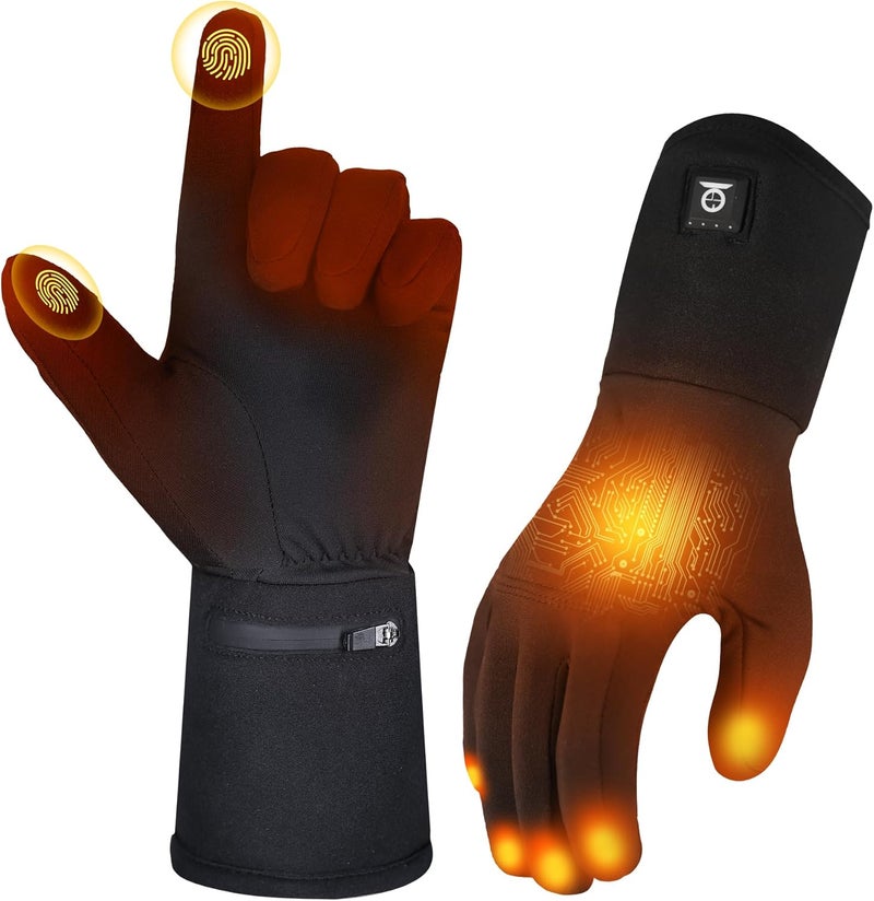 Heat Nice Heated Glove Liners for Men Women, Rechargeable Battery Electric Heated Gloves, Winter Warm Glove Liners, Thin Gloves Riding Ski Snowboarding Hiking Cycling Hand Warmers - Image 1